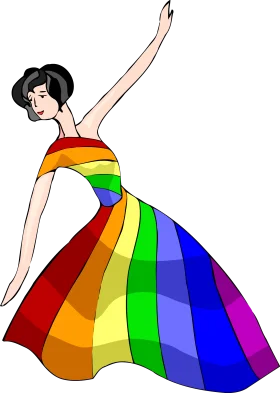 Graceful Rainbow Dance Clipart Illustration of Elegant Performance
