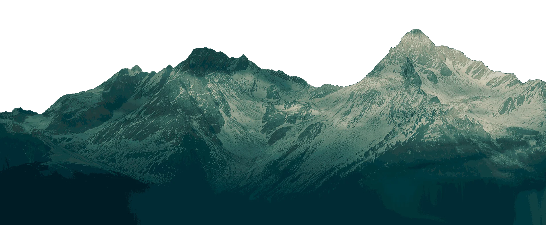 Majestic Alpine Mountain Range Clipart with Layered Peaks and Misty Contours