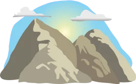 Majestic Mountain Peaks Scenic Landscape Minimalist Clipart Design