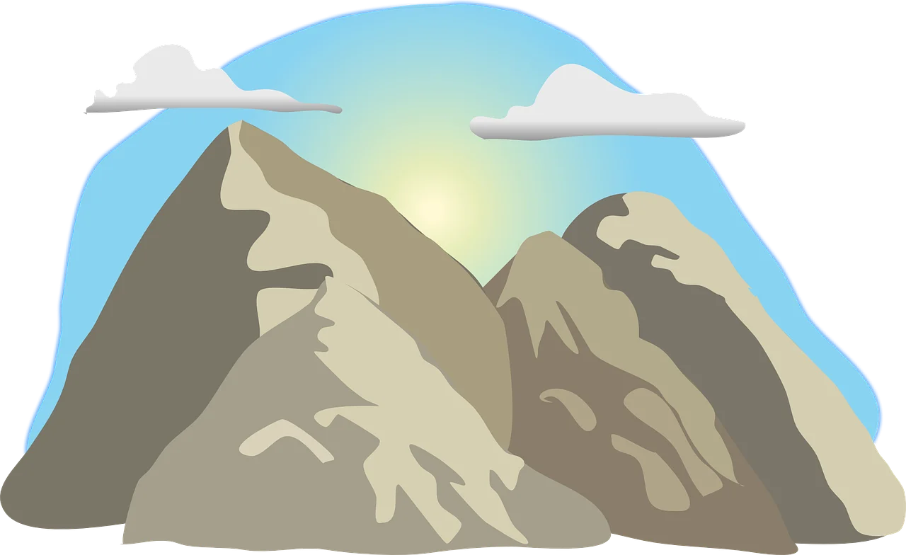 Majestic Mountain Peaks Scenic Landscape Minimalist Clipart Design