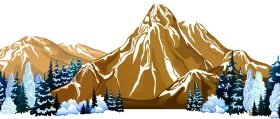 Majestic Snow-Capped Mountain Range Landscape Scenic Clipart Illustration