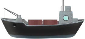 Minimalist Cargo Vessel Clipart: Simple Nautical Transport Illustration Design