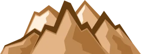 Minimalist Earthy Mountain Range Clipart with Geometric Angles and Layered Peaks