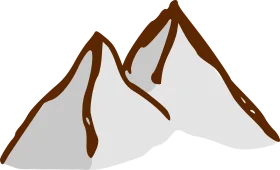 Minimalist Gray and Brown Mountain Range Vector Clipart Illustration