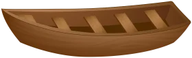 Rustic Wooden Boat Clipart Illustration - Simple Nautical Design