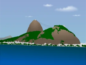 Serene Brazilian Landscape Clipart: Sugarloaf Mountain in Rio de Janeiro