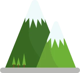 Serene Geometric Mountain Landscape Minimalist Clipart Design
