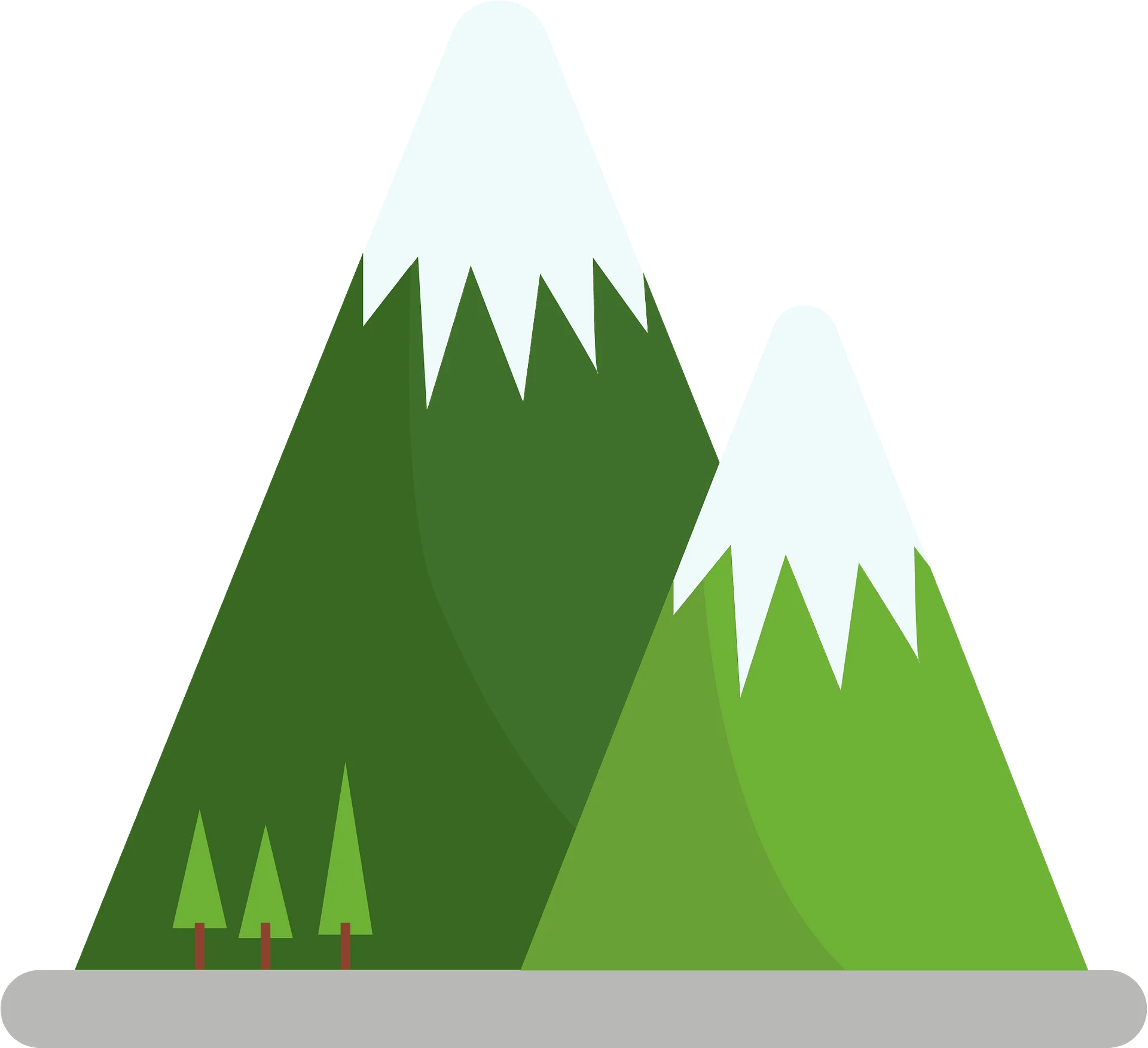 Serene Geometric Mountain Landscape Minimalist Clipart Design