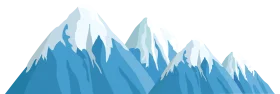 Serene Icy Blue Mountain Range Clipart with Snow-Capped Sharp Peaks