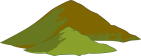 Serene Mountain Landscape Clipart: Gradient Green and Brown Peak Illustration