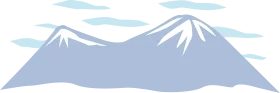 Serene Snow-Capped Mountain Peaks Minimalist Winter Landscape Clipart Design