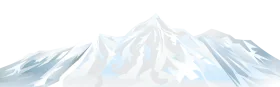 Serene Snow-Capped Mountain Range Clipart with Soft White Peaks
