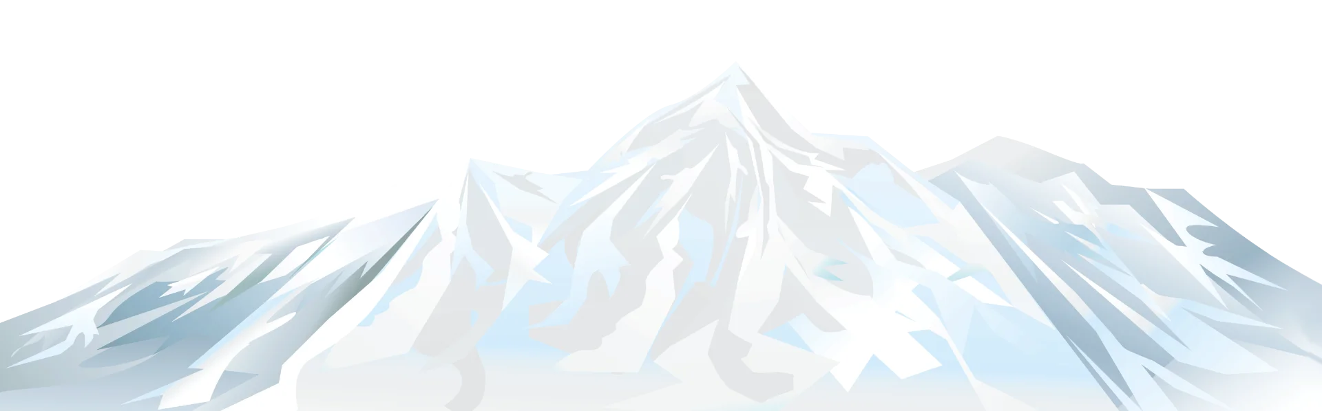 Serene Snow-Capped Mountain Range Clipart with Soft White Peaks