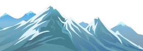 Serene Snow-Capped Mountain Range Geometric Clipart Landscape Design