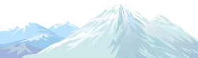 Serene Snow-Capped Mountain Range Landscape Minimalist Clipart Illustration