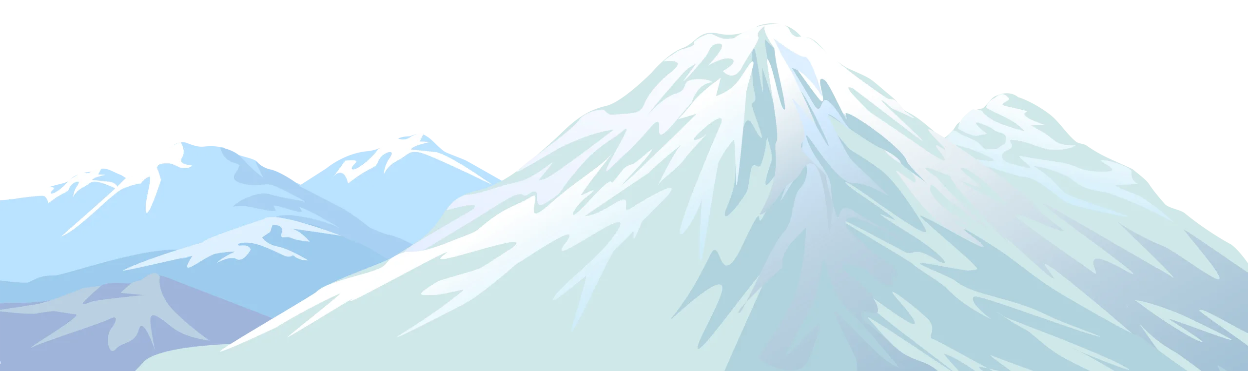 Serene Snow-Capped Mountain Range Landscape Minimalist Clipart Illustration