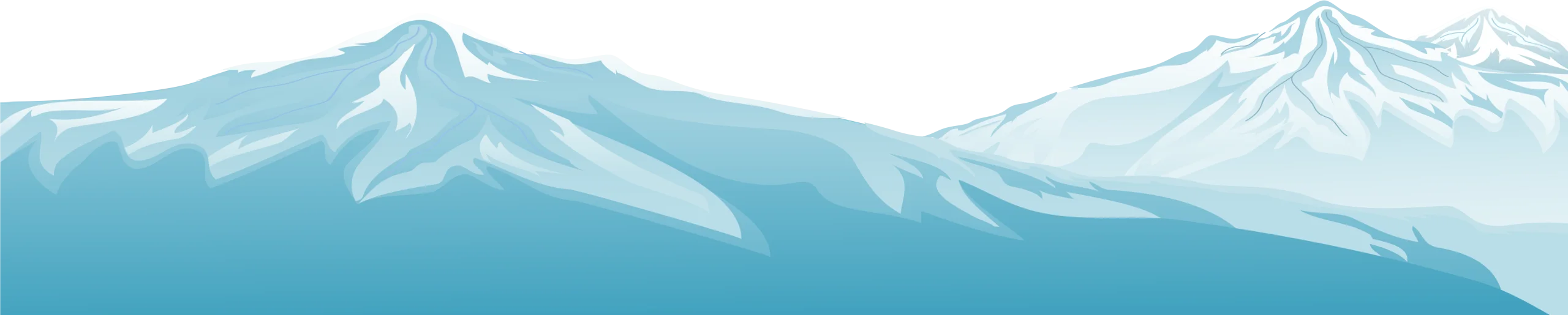 Serene Snowy Mountain Peaks Minimalist Winter Landscape Clipart Design