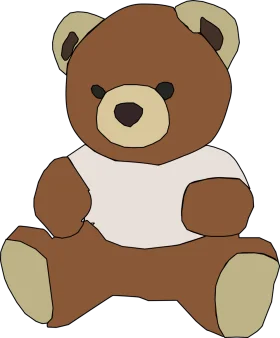 Adorable Brown and Cream Teddy Bear Soft Plush Clipart Design