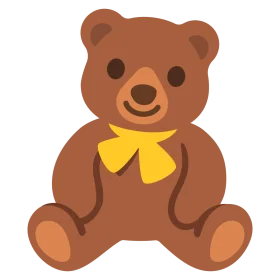 Adorable Brown Teddy Bear Clipart with Charming Yellow Bow Accent