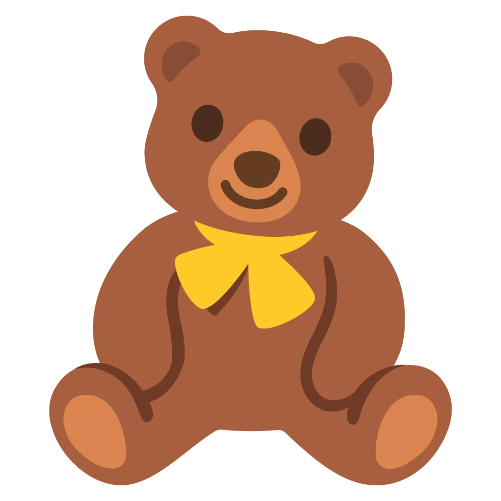 Adorable Brown Teddy Bear Clipart with Charming Yellow Bow Accent
