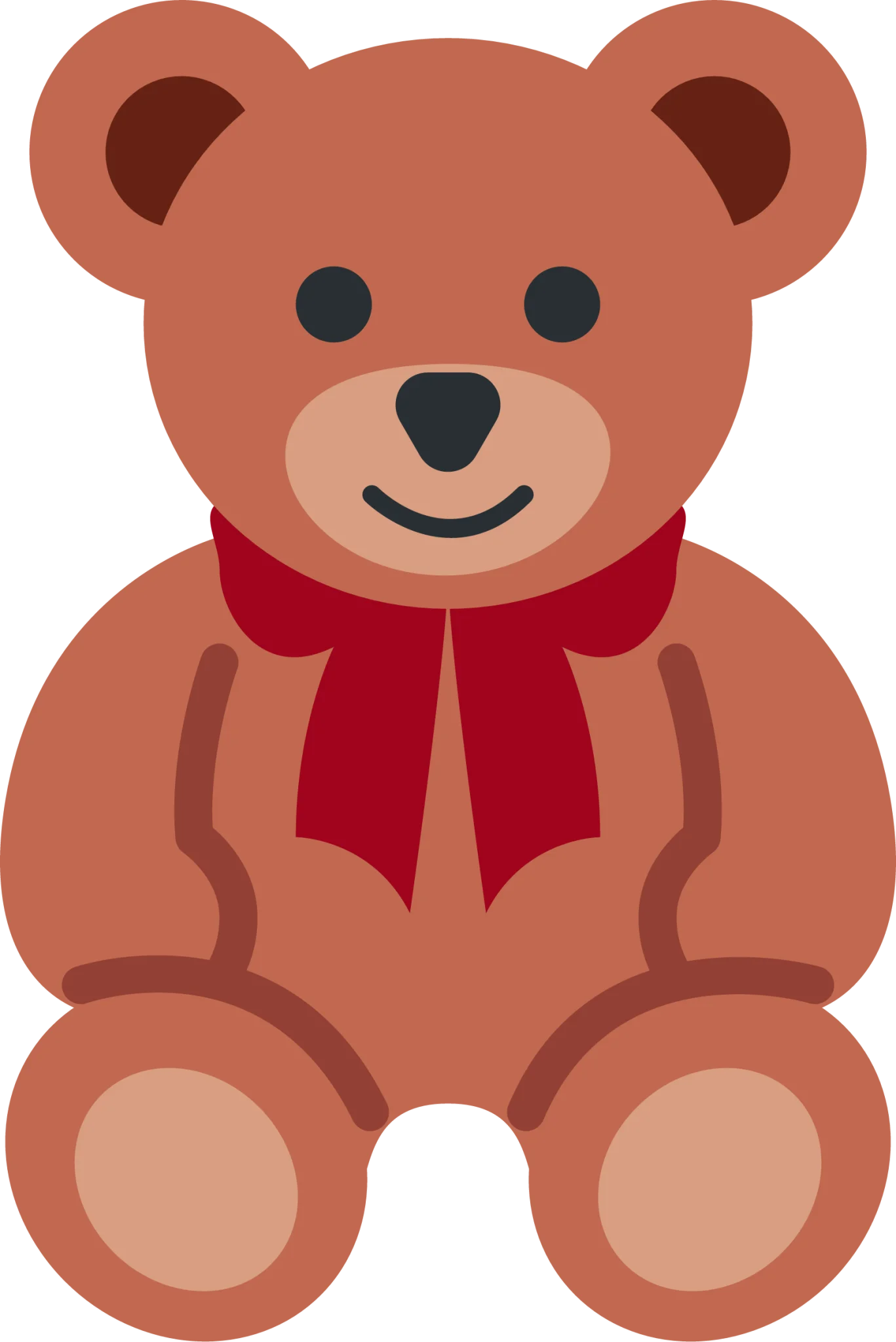 Adorable Classic Teddy Bear Clipart with Charming Red Bow Accessory
