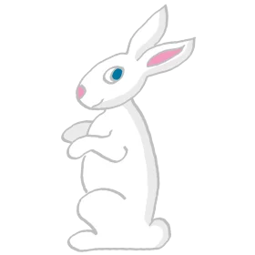 Adorable Minimalist White Bunny Clipart - Simple Cartoon Rabbit Illustration