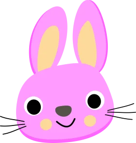 Adorable Pink Kawaii Rabbit Face Cartoon Clipart Design for Kids