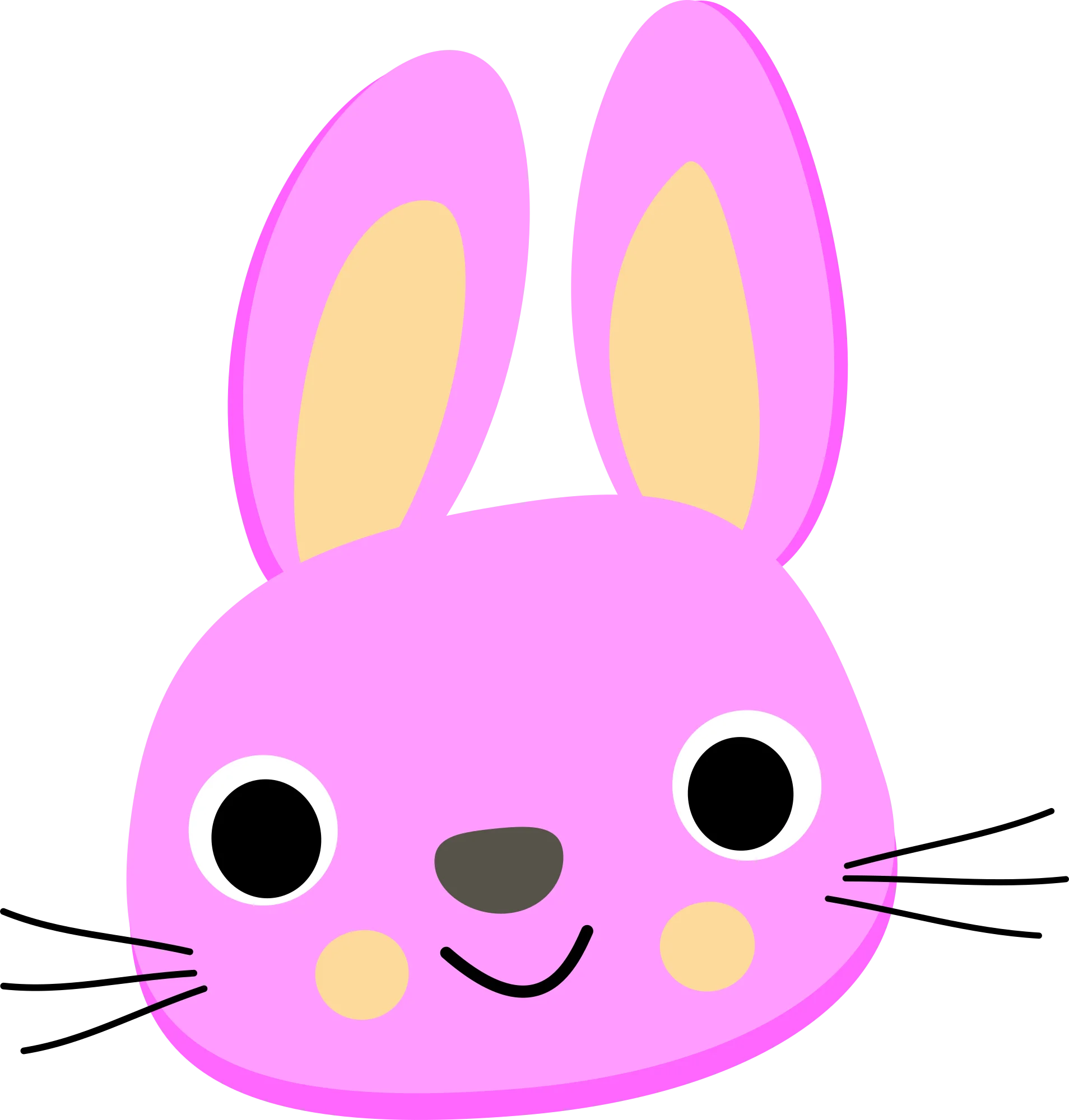 Adorable Pink Kawaii Rabbit Face Cartoon Clipart Design for Kids