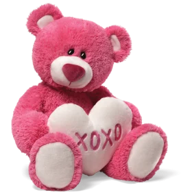 Adorable Pink XOXO Valentine's Day Teddy Bear Plush Clipart Design