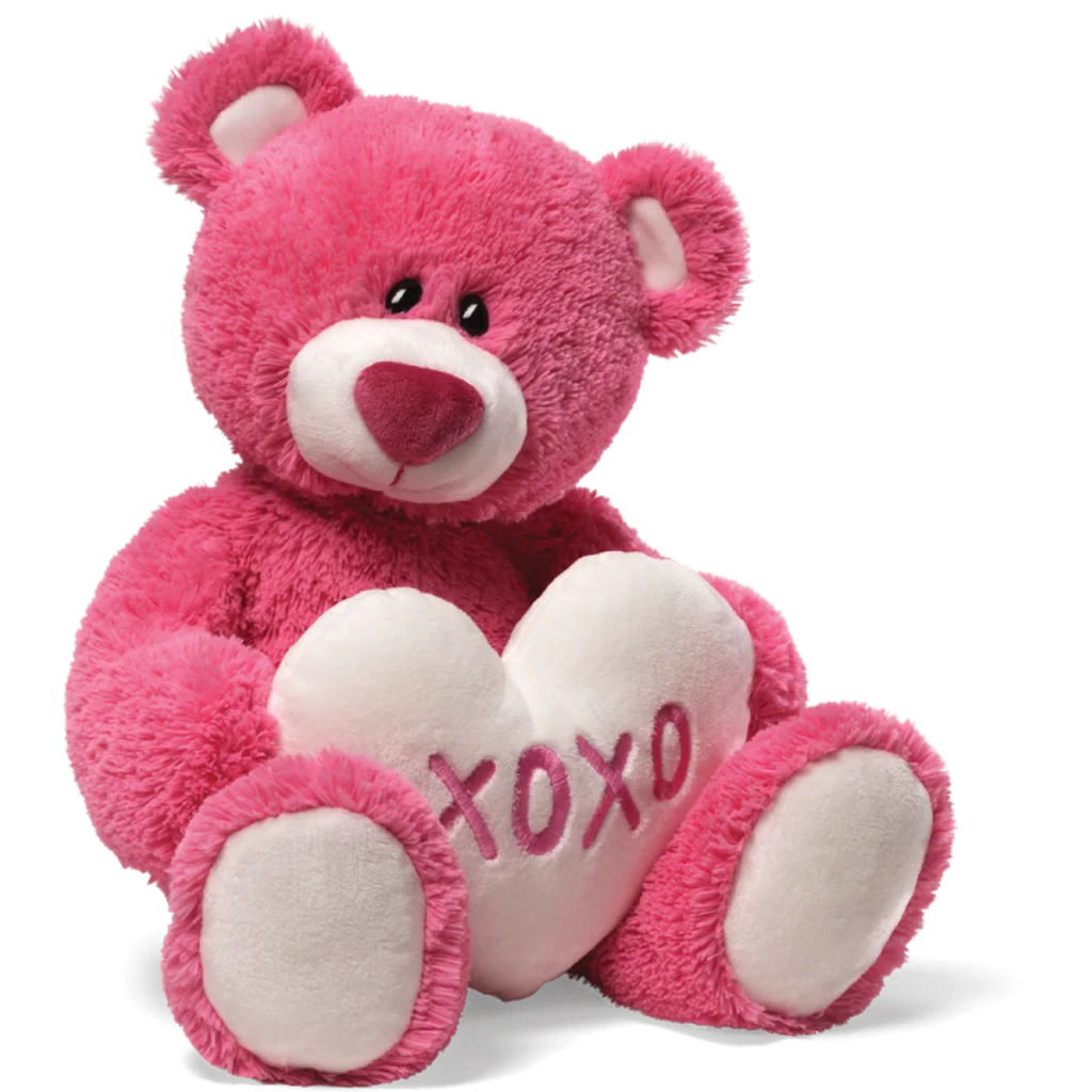 Adorable Pink XOXO Valentine's Day Teddy Bear Plush Clipart Design
