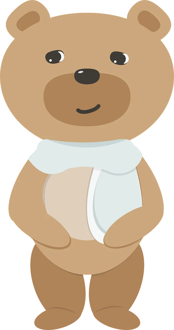 Adorable Soft Brown Teddy Bear Clipart with Cozy White Scarf