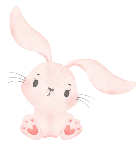 Adorable Soft Pink Bunny Clipart with Floppy Ears and Cute Expression