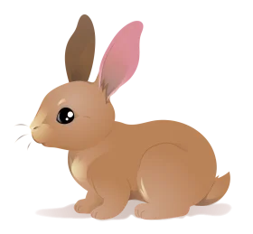 Adorable Soft-Toned Bunny Clipart Illustration with Gentle Features