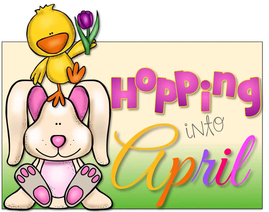 Adorable Springtime Bunny and Chick Hopping into April Seasonal Clipart Design