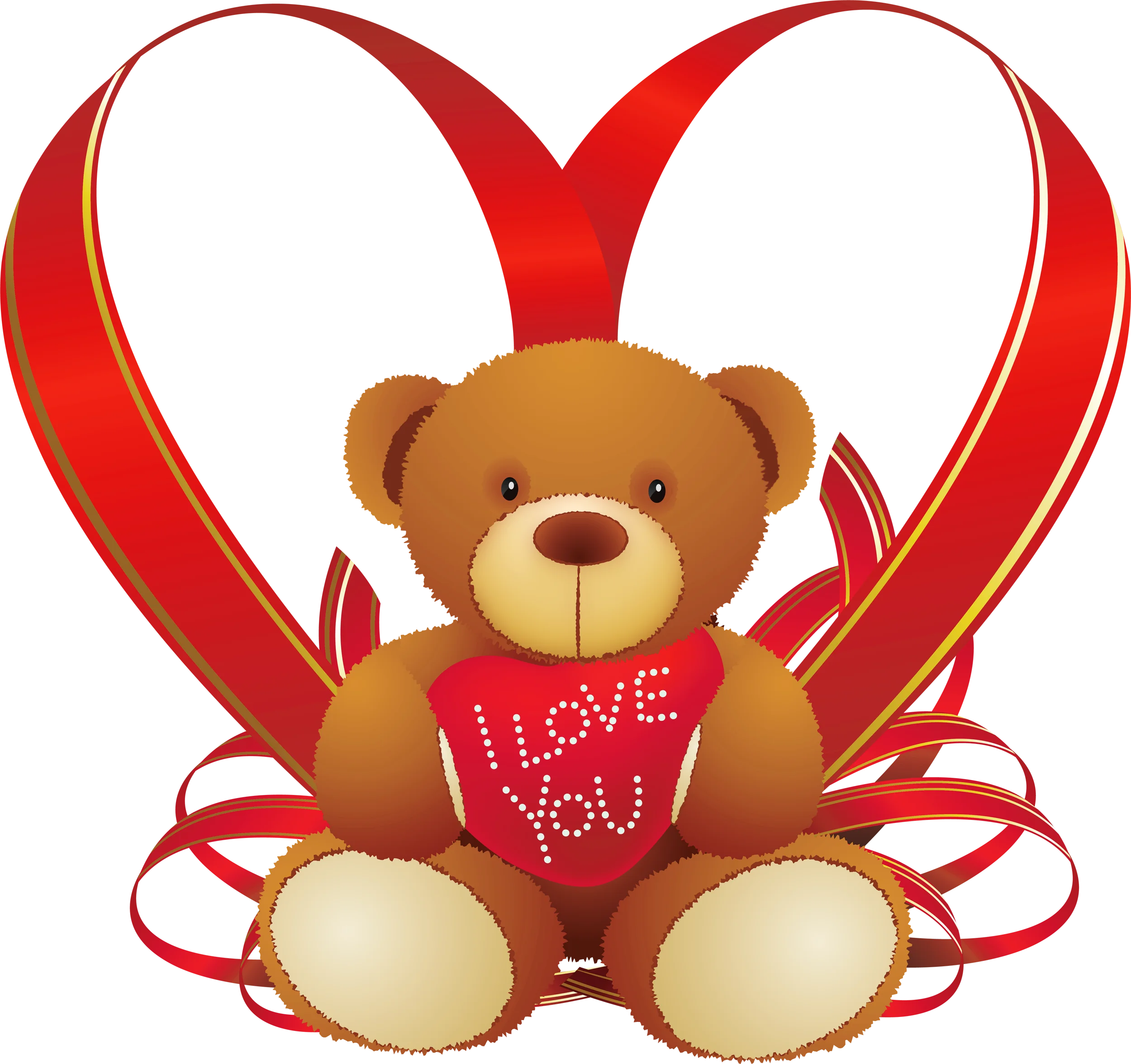 Adorable Valentine's Day Teddy Bear Holding I Love You Heart Clipart Design