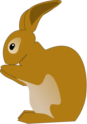 Charming Golden-Brown Rabbit Clipart Illustration with Soft Curves