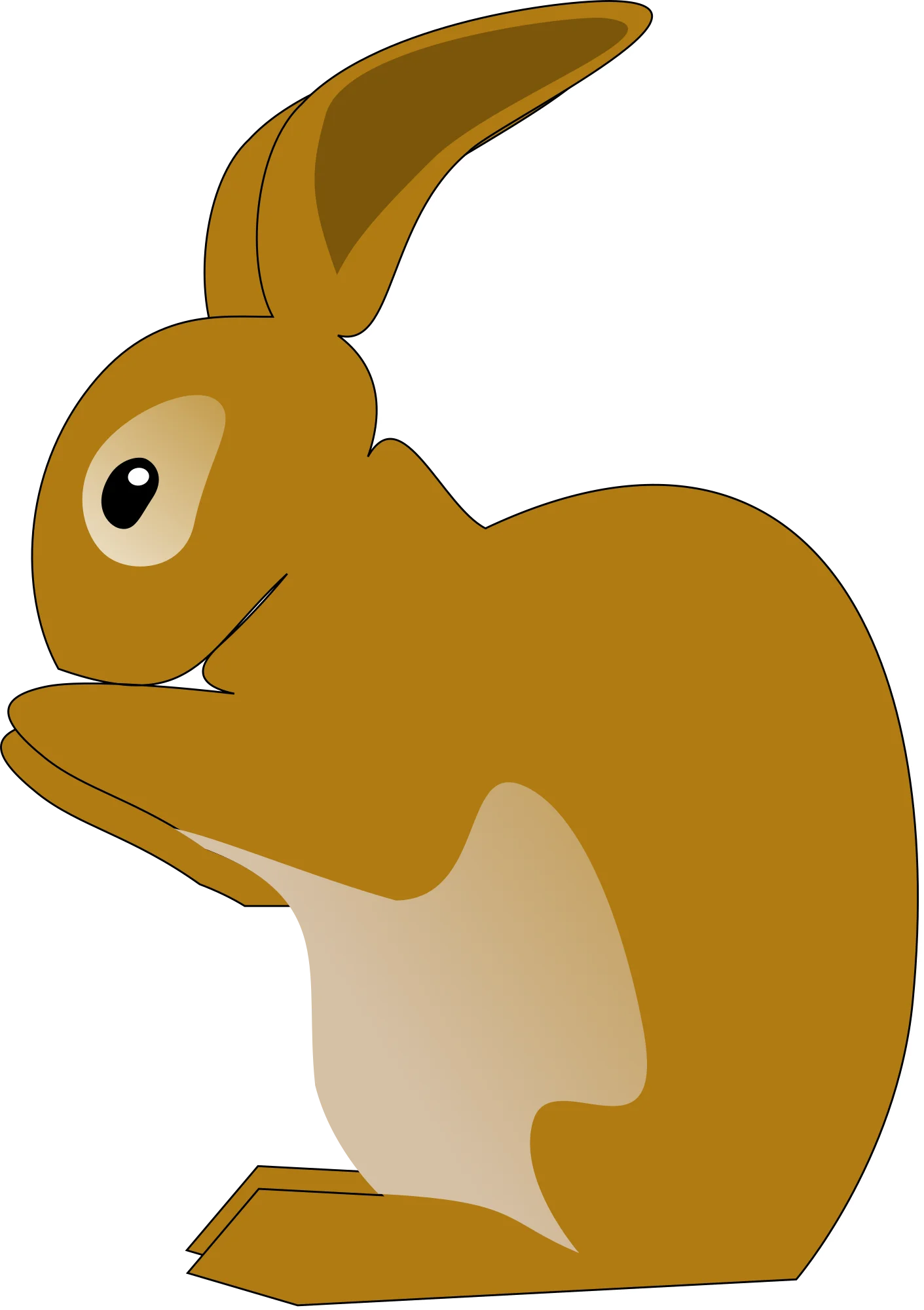 Charming Golden-Brown Rabbit Clipart Illustration with Soft Curves