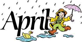 Cheerful April Showers Clipart Illustration with Playful Character and Duck