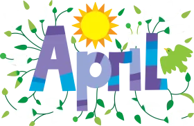 Cheerful April Springtime Clipart Celebrating Renewal and Blossoming Nature