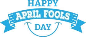 Cheerful Blue Ribbon Clipart Celebrating April Fools' Day Festivity