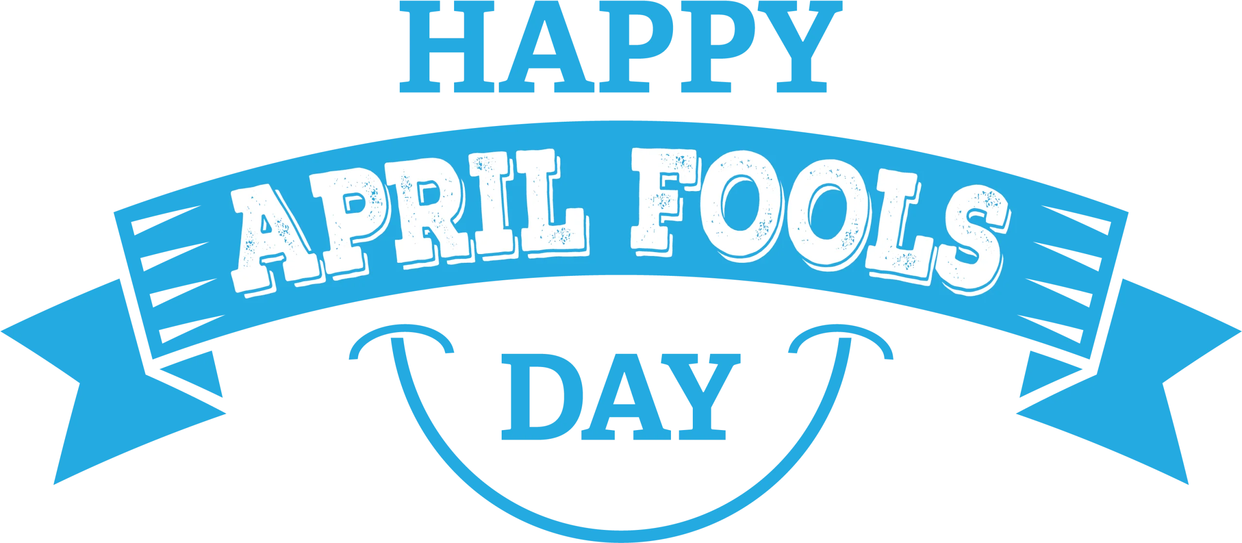 Cheerful Blue Ribbon Clipart Celebrating April Fools' Day Festivity