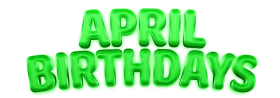 Cheerful Green 3D Inflated April Birthdays Clipart Text Design