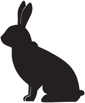 Classic Black Silhouette Rabbit Clipart - Minimalist Bunny Graphic Design Element
