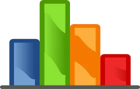 Colorful Bar Graph Showing Performance Metrics in Modern Flat Clipart Style