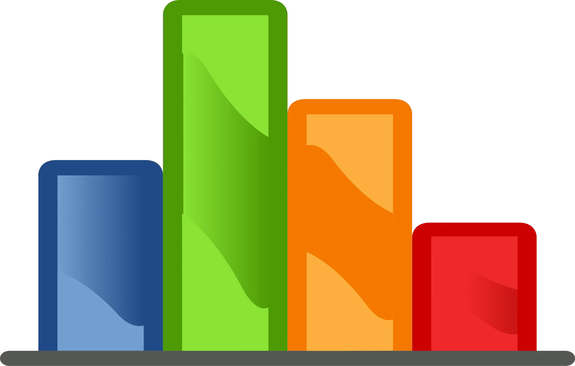 Colorful Bar Graph Showing Performance Metrics in Modern Flat Clipart Style