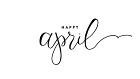Elegant Handwritten Happy April Calligraphy Clipart with Graceful Swirl