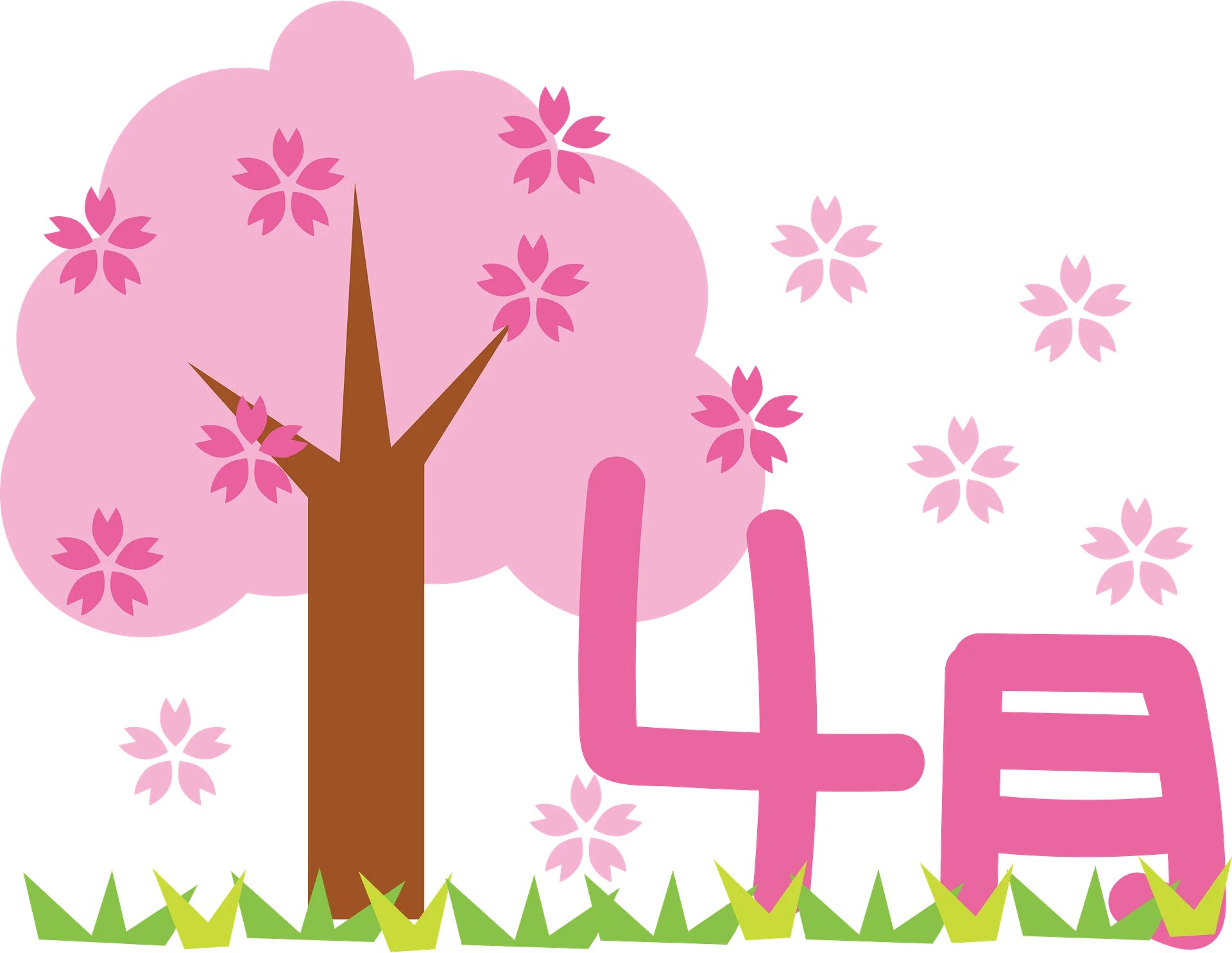 Enchanting Spring Blossoms and Pink Typography Celebrating the Month of April Clipart