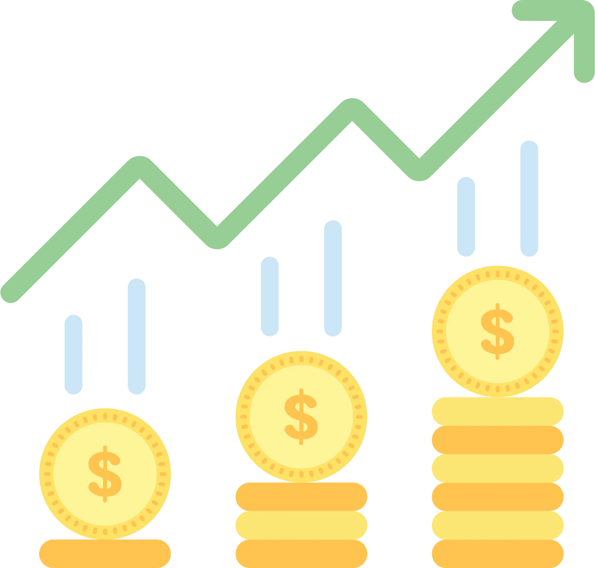 Financial Growth Trajectory Clipart Showcasing Ascending Profit Illustration