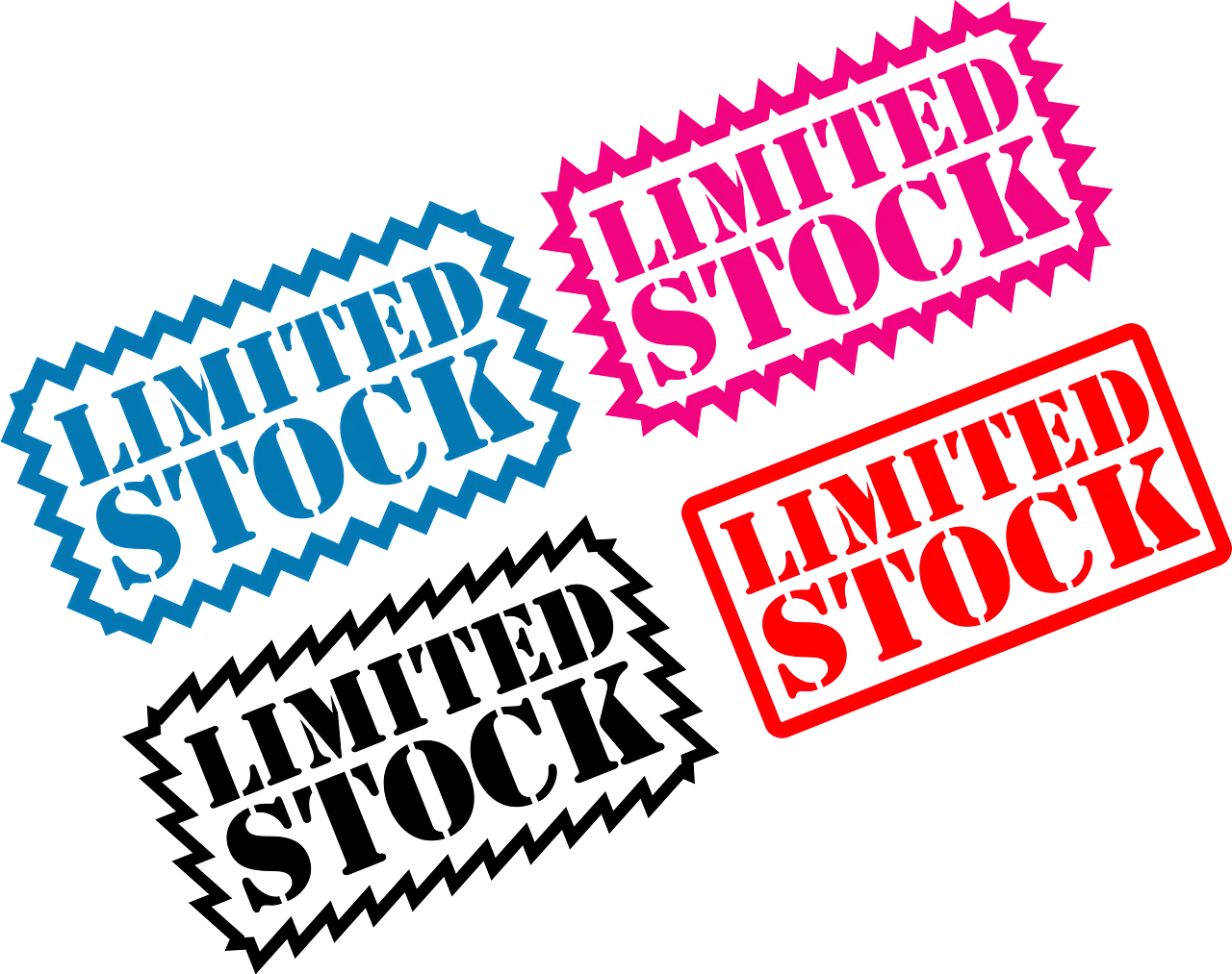 Limited Stock Alert Collection - Bold and Dynamic Clipart Design Elements