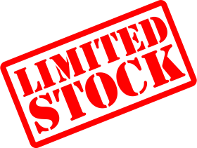Limited Stock Clipart - Bold Red Rectangular Notification Stamp Design